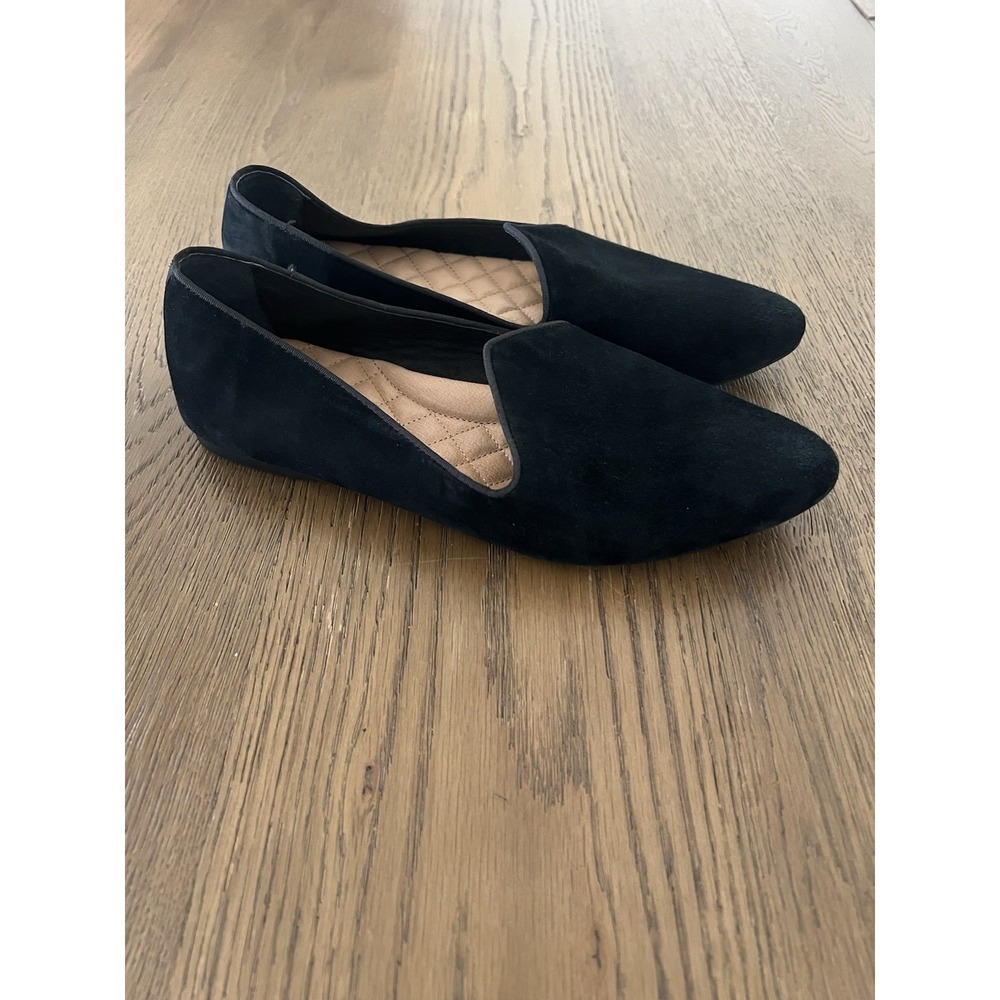 Birdies The Heron Black Suede Flats Size 9.5
